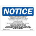 thumbnail image 1 of OSHA Notice Sign - Collection Universelle de Piles et Accumulateurs Seulement Panneau en Plastique Rigide Protégez Votre Entreprise, Votre Site de Travail, Votre Entrepôt et Votre Magasin Made in The USA, 1 of 1