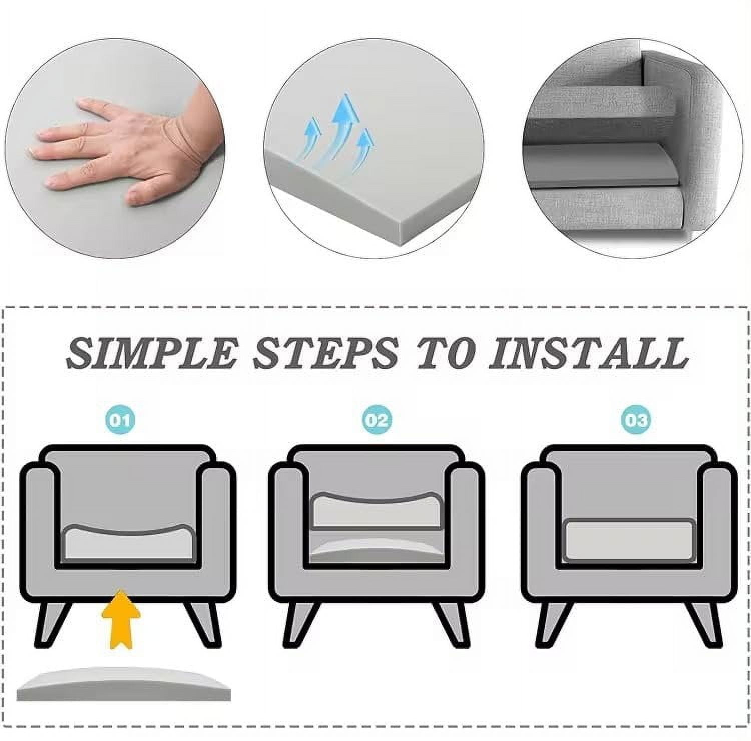 AK TRADING CO. Furniture Seat Support - High-Density 1.8 Density 44-ILD - White Foam Couch Sofa Cushion Support Cushion Sag Repair Replacement for Sofa Couch Loveseat Chair 20" x 20" 2pack