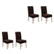 thumbnail image 4 of Funda para silla de comedor Toystoory 2 paquetes Marrón 2 piezas textura alta gama cinturón elástico lavable a máquina, 4 of 6