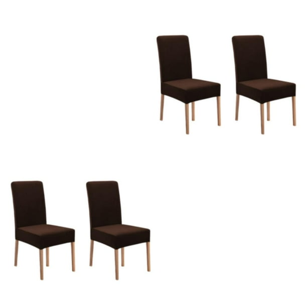 Fundas elásticas para sillas de comedor Yuarrent 2 piezas ajustadas para boda Marrón