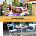 thumbnail image 6 of Elastic Fitted Round Tablecloth, Purple Polka Dots Waterproof Stretch Table Cover for 36"-44" Tables, Modern Abstract Art Washable Outdoor Tablecloths for Patio, Picnic, Camping, 6 of 9