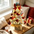 thumbnail image 5 of 2026 Christmas Home Party Decoration Flocked Wintery Mini Tabletop Christmas Tree Before Lit Small Xmas Tree With Velvet Balls Ornaments Desktop Christmas Decor Christmas Celebration Party, 5 of 6