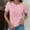 Pink, variant on Munlar Women Tops Spring Green Shirts Short Sleeve Solid Color Loose Crew Neck Hollow out Blouses 2XL