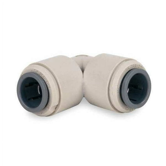 Push-Fit Elbow Fitting, 5/16 in Tube Size, Acetal, Gray, 10 PK