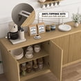 thumbnail image 5 of Rumiiro Fluted Sideboard Buffet Credenza Modern Minimalist 4 Doors, Adjustable Shelves, Rebound Device, 1 Piece, 63 x 16 x 30 in, Wood, 5 of 6