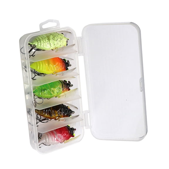 Aurgiarme 5Pcs Cicada Crankbait Fishing Lures 4.5cm 6g Hard Baits Artificial Baits Fishing Tackle