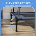 thumbnail image 6 of PawHut Elevated Portable Dog Cot Pet Bed with UV Protection Canopy Shade, 36 inch, Dark Blue, 6 of 9