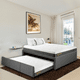 thumbnail image 1 of Cama doble Matrimonial Roomi Gris + 2 Colchones Smile, 1 of 5