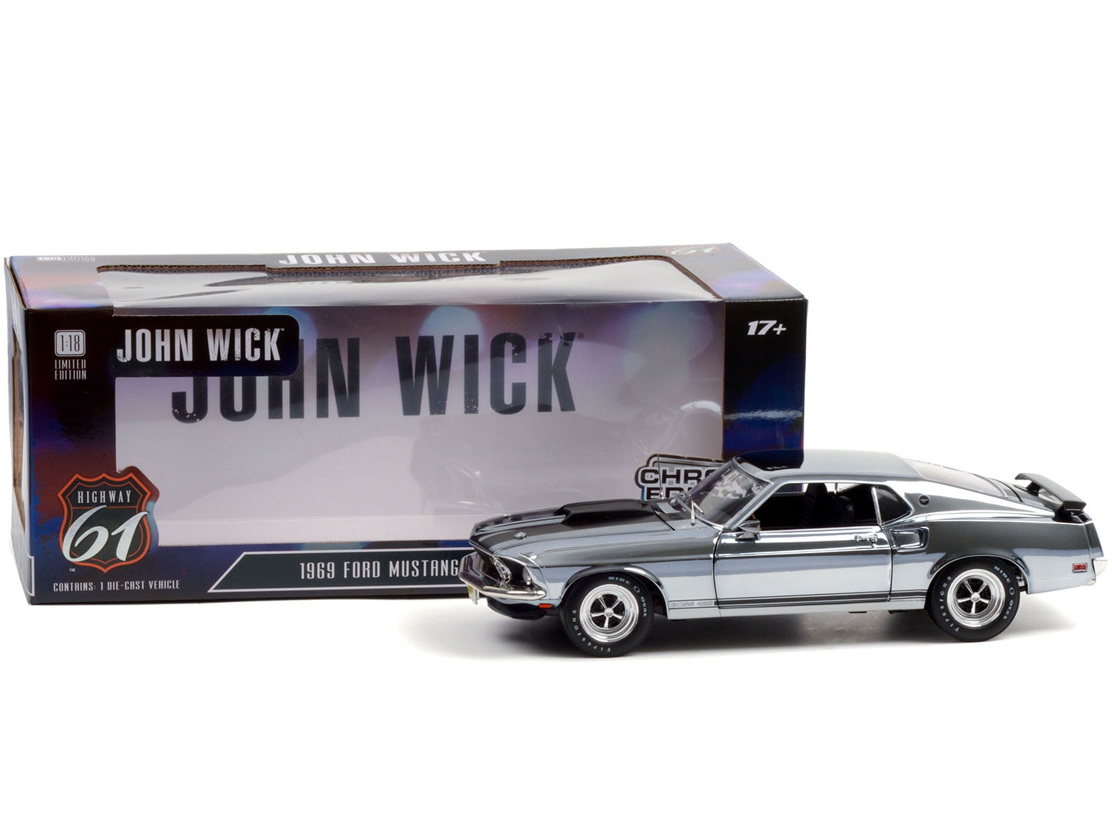 1969 Ford Mustang BOSS 429 - Chrome - Highway 61 - 1:18 John