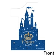 Big Dot of Happiness 1st Birthday Royal Prince Charming - Shaped Fill-in Invites - First Birthday Party Invitation Cards with Envelopes - Set of 12