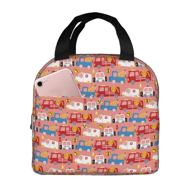 Easygdp Cartoon with Traffic Elements Bolsa Térmica Premium - Tela Oxford Impermeable, Gran Capacidad, Bolsillo Frontal, Unisex para Trabajo, Escuela, Actividades al Aire Libre y Picnics