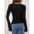 thumbnail image 4 of Camisa PRETTYGARDEN 2025 con Mangas Acampanadas de Encaje Negra XL, 4 of 8