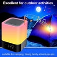 thumbnail image 6 of Night Lights Bluetooth Speaker, Alarm Clock Bluetooth Speaker Touch Sensor Bedside Lamp Dimmable Multi-Color Changing Bedside Lamp, MP3 Player, Wireless Speaker with Lights, 6 of 8
