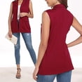 thumbnail image 4 of Vestes d'Automne et d'Hiver pour Femmes, Cardigan Sans Manches Décontracté à devant Ouvert, Gilet Cardigan à Simple Boutonnage avec Poches Rouge, 4 of 5