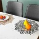 thumbnail image 4 of 4 Pieces Gold Placemat, Hollow Out Round Placemat, Round Placemats Plastic Table Mat, Used for Heat Insulation (Black), 4 of 5
