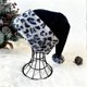 thumbnail image 4 of Christmas Santa Hat Double-Layer Stylish Soft Leopard-Print Plush Santa Hat for Photography Parade Cosplay Party B, 4 of 5