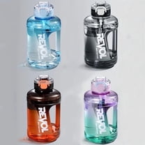 Large-Capacity Sports Water Bottle with Straw 1.6l (54oz) Leakproof Gym Water Bottle Ergonomic Handle for Easy Carry(Gradient Orange)