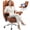 Brown, variant on COOLHUT Big and Tall Office Chair 500lbs, Heavy Duty Office Desk Chair with Deluxe Embossing Designed PU Leather with Footrest, High Back Executive Chair with Wide Comfy Seated Cushion, Brown