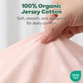 thumbnail image 2 of The Peanutshell Organic Cotton Bassinet Sheets, Bed Sheets for Baby Boys and Girls, Pink Bouquet Solid Pink, 2 Pack, 2 of 8