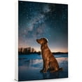 thumbnail image 2 of Nova Scotia Duck Tolling Retriever Christmas Canvas Wall Art Cute Dog Sitting Winter Night Snow Picture Prints Painting Vintage Artwork for Home Decor Frame, 2 of 6