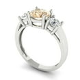 thumbnail image 2 of Three-Stone Engagement Ring for Women - 1.5ct Natural Morganite in 18K White Gold Promise Ring, 2 of 6