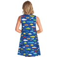 thumbnail image 2 of Bixox Robe Sans Manches à Imprimé sous-Marins et Baleines pour Femmes avec Poches, Robe Débardeur Décontractée Longueur Genou pour l'Été-Moyen, 2 of 7