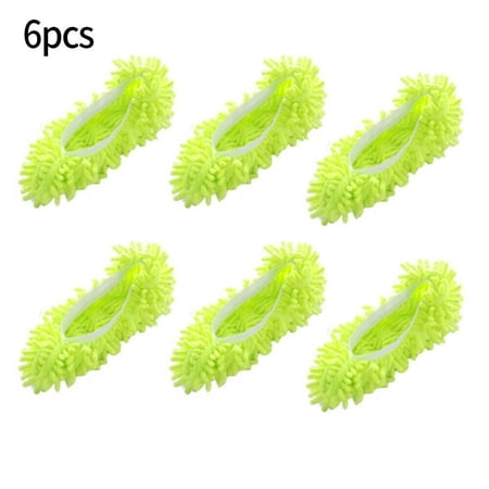 6*Clean Shoe Cover Microfiber Cleaning House Mop Slippers Floor Cleaning Tool
