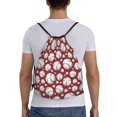 thumbnail image 2 of Drawstring Backpack - Cute Baseball B Splash Proof Small Drawstring Gym Bag for Women Men, Cinch Sports String Bag Backpack for Travel Swimming Beach, 2 of 8