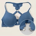 thumbnail image 3 of Livrdious Push Up Bras for Women Deep V Front Close Beauty Lace Racerback T-Shirt Bra Comfort Padded Underwire Bra, 32B-40C, 3 of 8