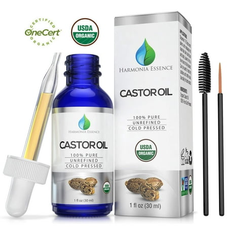 Organic Castor Oil - USDA Certified 100% Pure Organic, Cold-Pressed, Extra Virgin, Hexane-Free. Best Treatment For Eyelashes, Eye Brows, Hair, Skin and Nail care serum. Instantly Boost (Best Skin Treatments 2019)