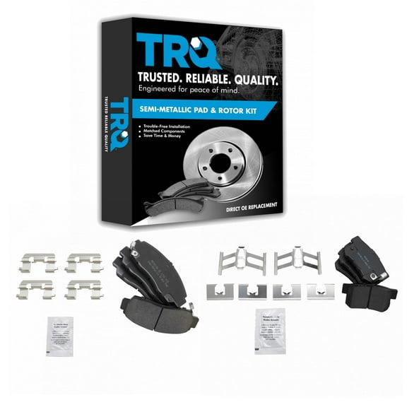 TRQ Front & Rear Premium Posi Semi-Metallic Disc Brake Pad Kit for Acura TL CL BFA20074