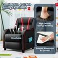 thumbnail image 7 of Resenkos Kids Recliner Chair with Side Pockets and Footrest-Red, Kids Chairs for Kids, 7 of 7