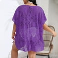 thumbnail image 4 of Pitauce Womens Plus Size Floral Lace Crochet Bathing Suit Cover Up V-Neck Oversized Summer Beach Dresses Swimsuit Bikini See Through Beachwear, 4 of 4