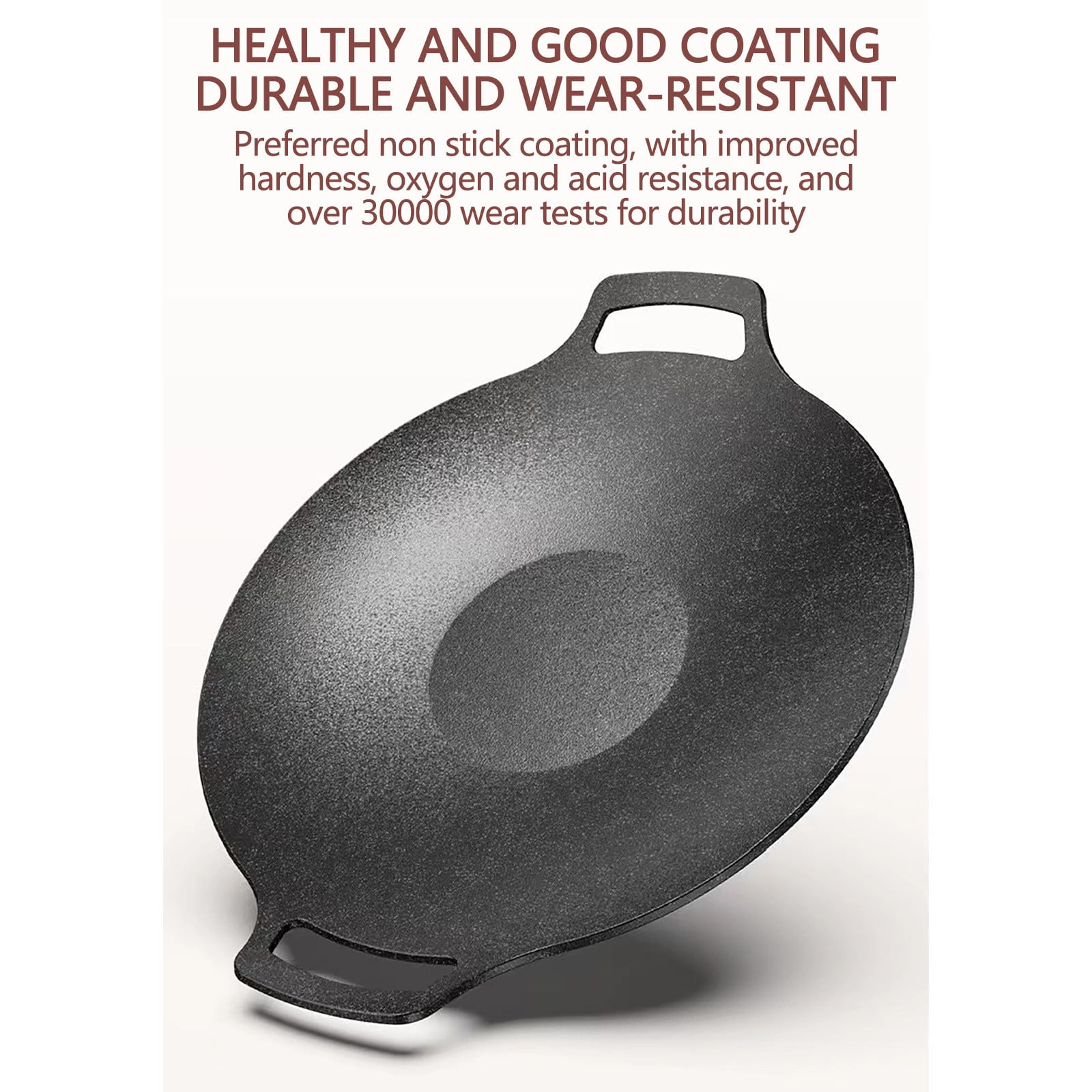 Vikakiooze Heavy Duty Bbq Accessories, Circular Iron Plate Roast Shrimp Smooth Non Stick Roast Plate Iron Plate Roast Outdoor Picnic Portable Barbecue Plate Cassette Stove Universal