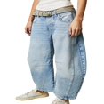 thumbnail image 2 of LYMAYTER Womens Baggy Barrel Jeans High Waisted Wide Leg Pants Boyfriend Denim Ankle Pants S-2XL, 2 of 10