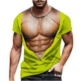 thumbnail image 2 of Nmnitkp Funny Shirts Men Half Shirts Leaks Muscle Muscle Fitness Chest T-Shirts 3D Print Fashionable and Cool Mens T-shirts Graphics Pattern Crewneck Short Sleeve Tees(Plus Size）, 2 of 5