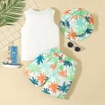thumbnail image 5 of Gubotare Toddler Outfits for Boys 2Pcs Baby Boys Summer Clothing Sets Cute Letters Print Sleeveless Tank Tops T-Shirt+Palm Shorts Outfits 7T 8T (Orange,7-8 Years), 5 of 9