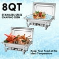 thumbnail image 5 of 6 Pcs Chafing Dish Buffet Set, Stainless Steel Square Dining Stove and Warmers, Food Pan, Fuel Holder and Lid for Home Parties, 5 of 7