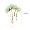 thumbnail image 3 of 4pcs Headdress Chopsticks Green Girls Cheongsam Hanfu Style Pin Girls, Combs Hairpins Flower Decorative Jewelry Chignon Fork Decoration Forks Hairpin Handmade Stick Jade Pearl for, 3 of 5
