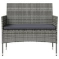 thumbnail image 2 of vidaXL 8 Piece Garden Lounge Set with Cushions Poly Rattan Grey, 2 of 5