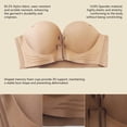 thumbnail image 3 of Brandless Front-Closure Push-Up Bra, Seamless Strapless Underwire Support, Discreet Convertible Multi-Way Bralette for Backless Dresses & Off-Shoulder Tops, Beige, Size L, 3 of 8