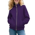 thumbnail image 4 of Holzkary Zip Up Cardigan Sweatshirts for Women Sweatshirts with Pocket Long Sleeve Cute Hoodie Clothes Graphic Printed Pullover Top Comfy Fall Winter Outfits Clothes 2025 Fashion Dark Purple Xxl, 4 of 9