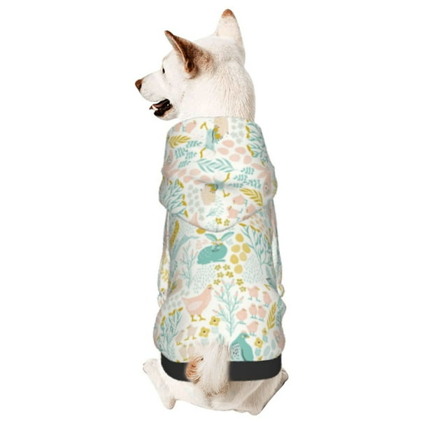 Fotbe Funny Chicken Sudadera con Estampado para Perros Pequeños – Suéter con Capucha para Mascotas, Tela Suave de Forro Polar con Bolsillo-XX-Large