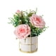thumbnail image 2 of Naiovety Fácil de limpiar flores artificiales de mantenimiento de flores de hortensia de seda de peonía falsa con florero elegante Decoración Rosa Rosa, 2 of 6