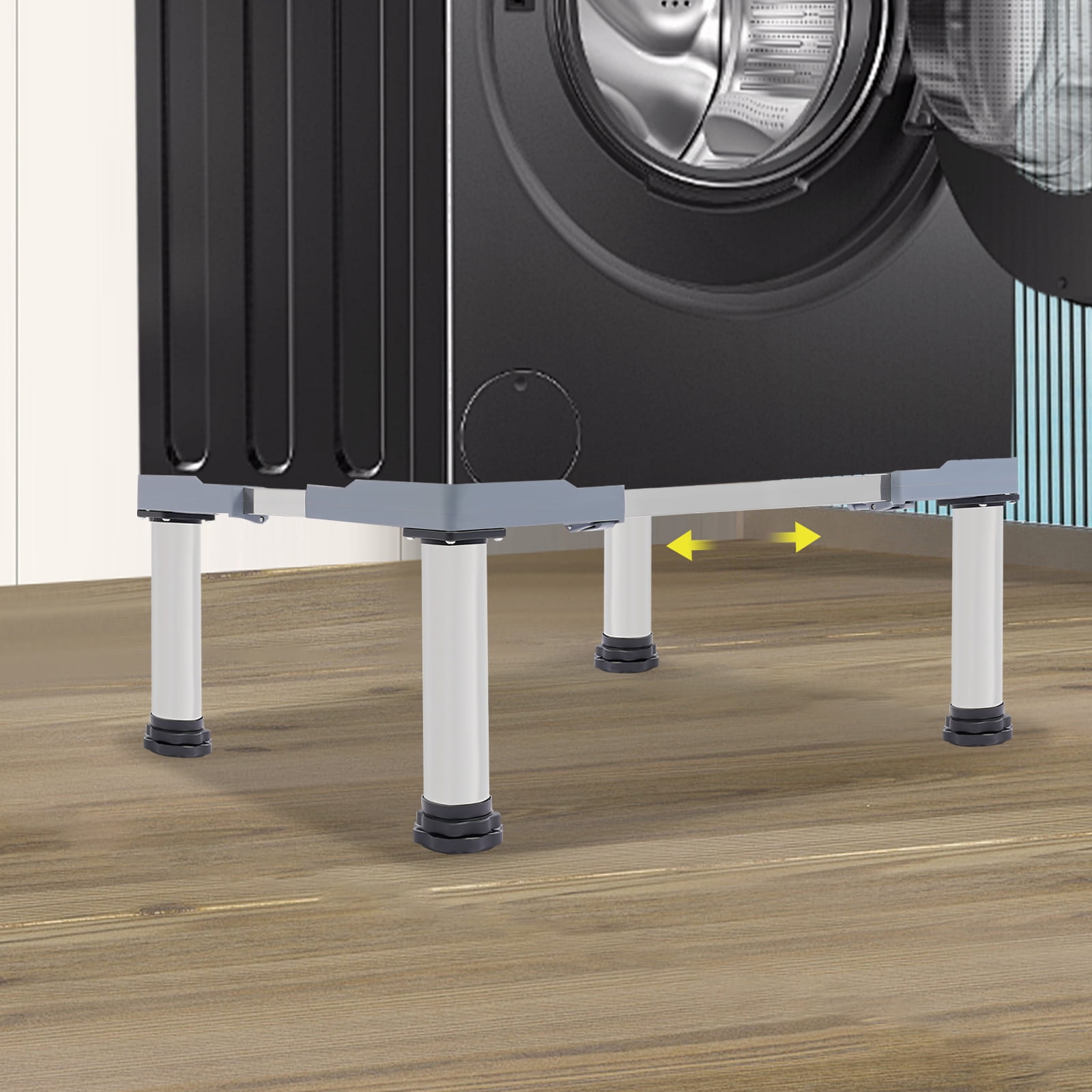 661.39lbs Washer Dryer Pedestal Stand, 4-Leg Appliance Stand Stabilizer Base, Adjustable Length & Height