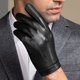 thumbnail image 2 of Nuevos guantes de primavera 2022, guantes de cuero auténtico para hombre, guantes negros de piel de oveja auténtica con pantalla táctil, guantes cálidos finos para conducir, 2 of 5