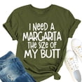 thumbnail image 2 of Camisa holgada, informal, con estampado de letras, lista para la oficina, talla XL, camiseta verde OD transpirable para mujer, 2 of 4
