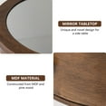 thumbnail image 7 of COSIEST Rustic Solid Wood Mirrored Tabletop Brown Side Table with Drawer for Living Room, 7 of 7