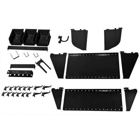 Slotwall Accessory - WALL CONTROL 35-K-WRKBK Workstation Slotted Accessory Kit,Black