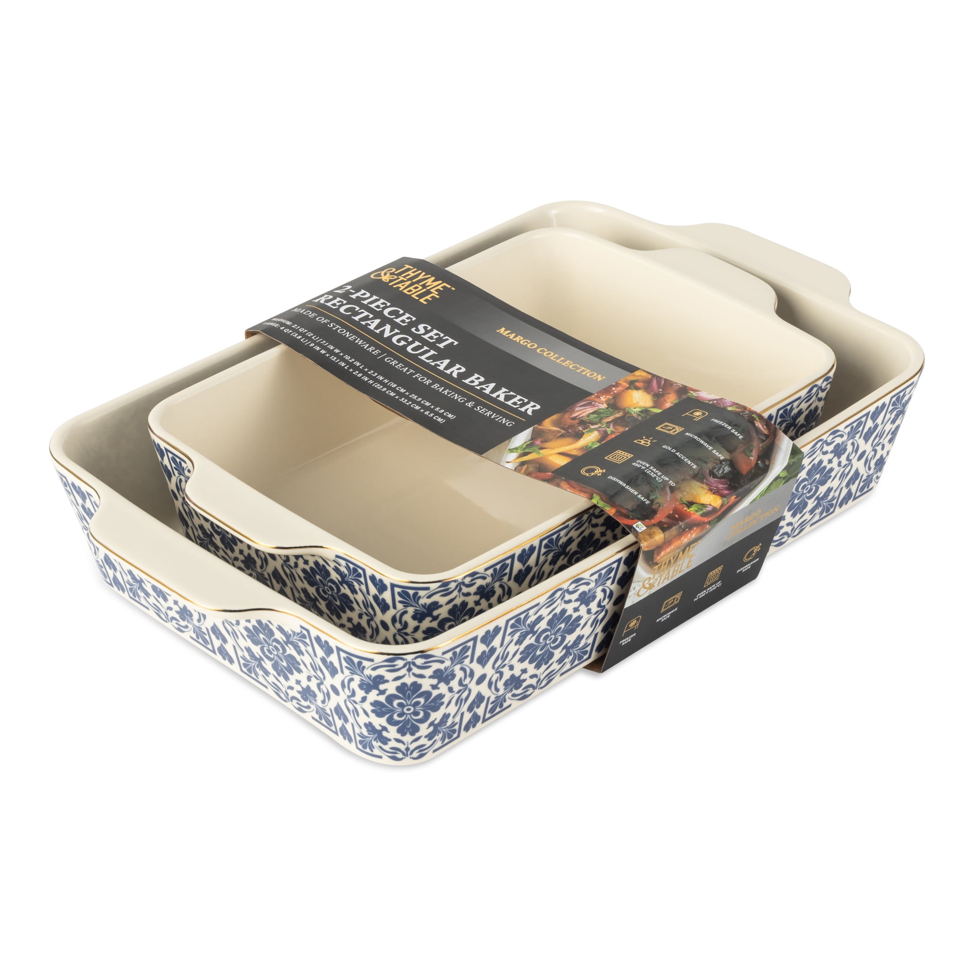 Thyme & Table 2-Piece Rectangular Baking Dish Set - Margo